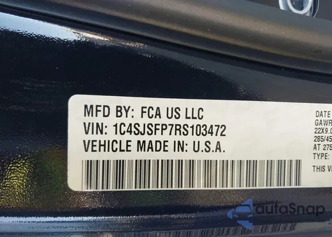 2024 Jeep Grand Wagoneer L Series Ii 4X4 z USA, uszkodzony, nr VIN 1C4SJSFP7RS103472